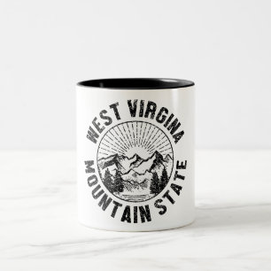 Caneca De Café Em Dois Tons Vintage West Virginia