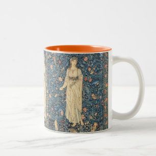 Caneca De Café Em Dois Tons Vintage William Morris Painting - Flora