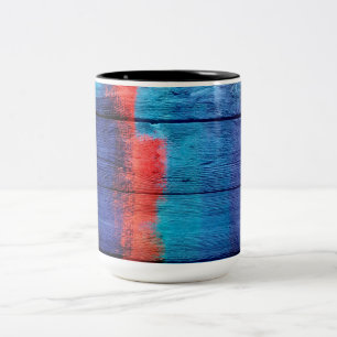 Caneca De Café Em Dois Tons Vintage Wood Abstrato Painting #11