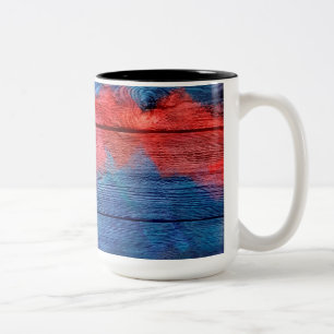 Caneca De Café Em Dois Tons Vintage Wood Abstrato Painting #12