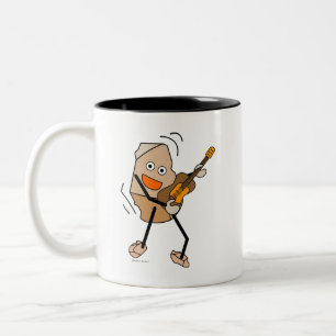 Caneca De Café Em Dois Tons Violão de Rock