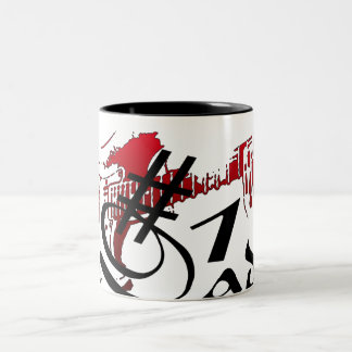 Caneca De Café Em Dois Tons Violão Pai nº 1 vermelho
