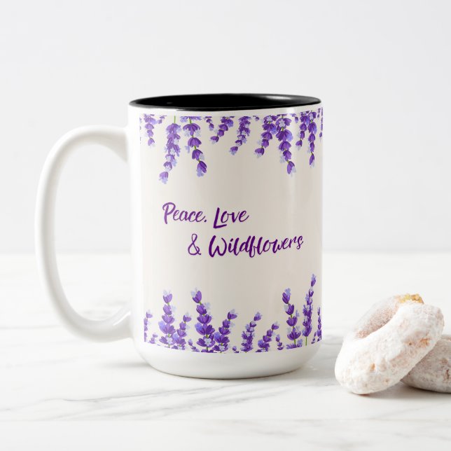Caneca De Café Em Dois Tons Violet Lavanda (Com Donut)