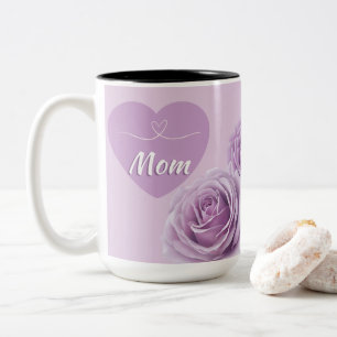 Caneca De Café Em Dois Tons Violet Novalis Rosas Para Mamãe