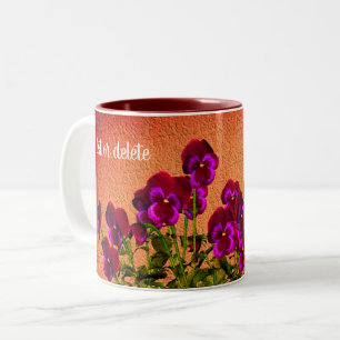 Caneca De Café Em Dois Tons Violetas Roxas Em Papel Personalizado