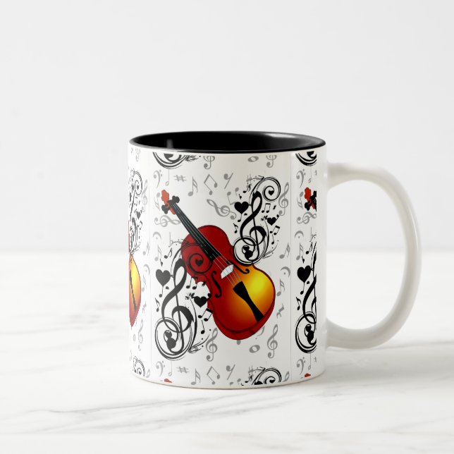 Caneca De Café Em Dois Tons Violinista, Rock the House_ (Direita)