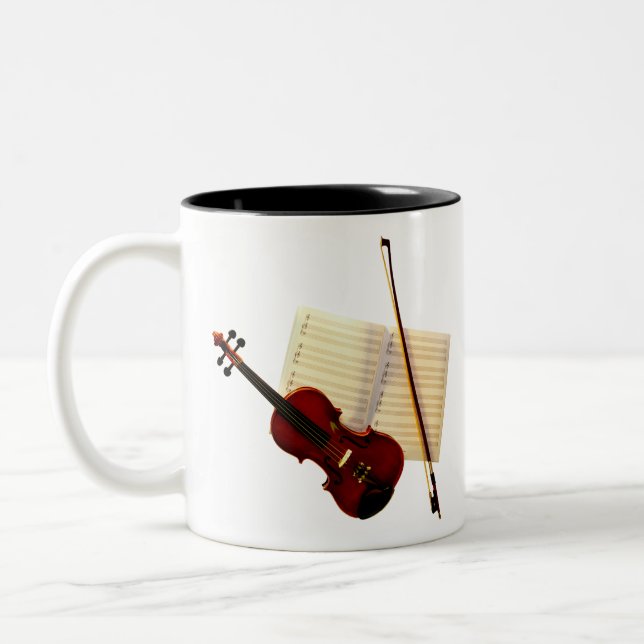 Caneca De Café Em Dois Tons  Violino (Esquerda)