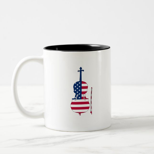 Caneca De Café Em Dois Tons Violino Americano (Esquerda)