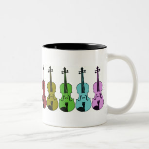 Caneca De Café Em Dois Tons Violino colorido