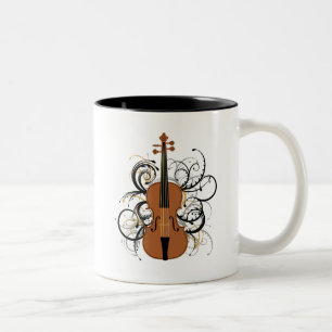 Caneca De Café Em Dois Tons Violino com pântanos
