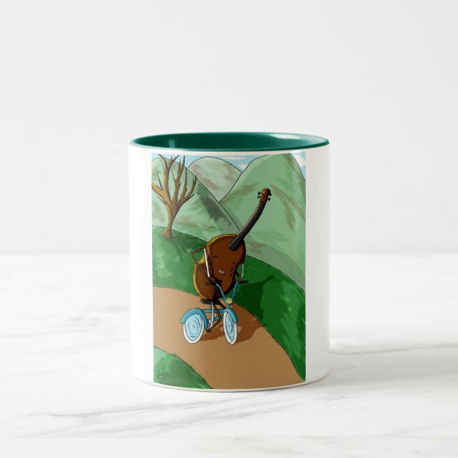 Caneca De Café Em Dois Tons Violoncelo feliz (Centro)