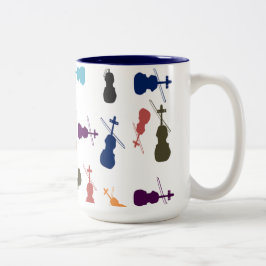 Caneca De Café Em Dois Tons Violoncelos
