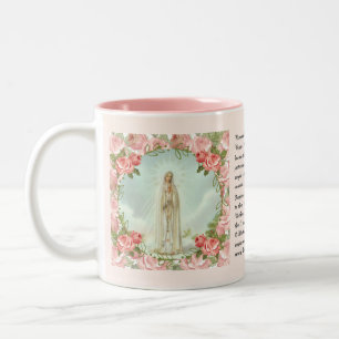 Caneca De Café Em Dois Tons Virgem Abençoada Maria Nossa Senhora da Fátima Mem
