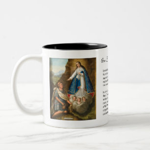 Caneca De Café Em Dois Tons Virgem Abençoada Mary Flores Oração Ocotlan