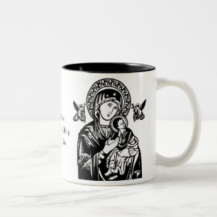Caneca De Café Em Dois Tons Virgem Católica Abençoada Mary Jesus Angels