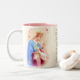 Caneca De Café Em Dois Tons Virgem Católica Abençoada Mary Vintage Lady of G