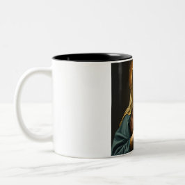 Caneca De Café Em Dois Tons Virgem Maria Estilo Renascentista Café Mug