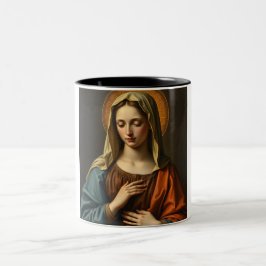 Caneca De Café Em Dois Tons Virgem Maria Estilo Renascentista Café Mug