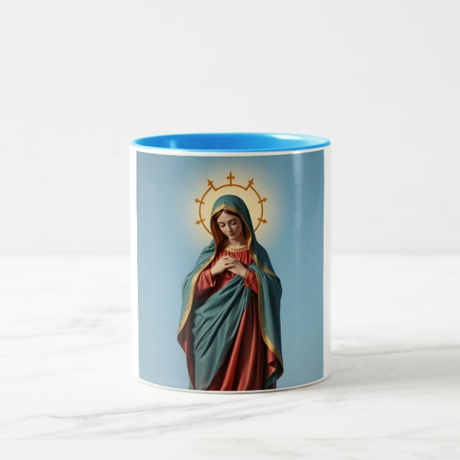 Caneca De Café Em Dois Tons Virgem Mary Cerâmica Café Mug (Centro)