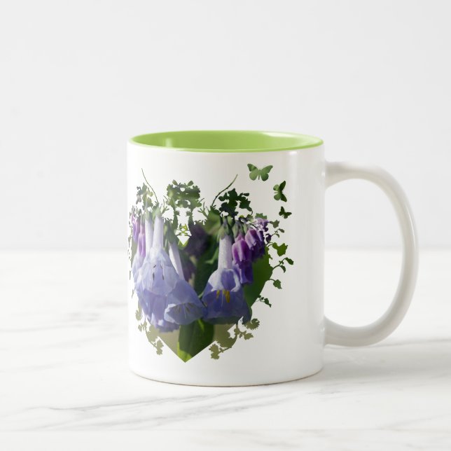 Caneca De Café Em Dois Tons Virginia Bluebells Wildflorls (Direita)
