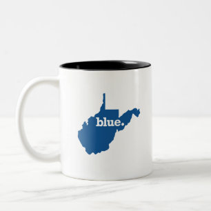 CANECA DE CAFÉ EM DOIS TONS VIRGÍNIA OCIDENTAL ESTADO AZUL