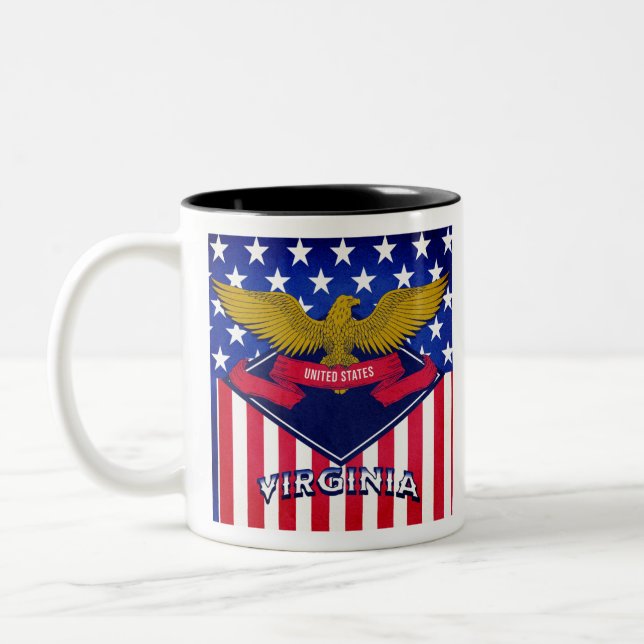 Caneca De Café Em Dois Tons Virginia USA Flag (Esquerda)