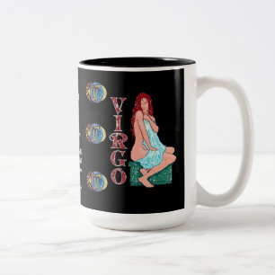 Caneca De Café Em Dois Tons Virgo - Sinal de Nascimento Zodiac Mug