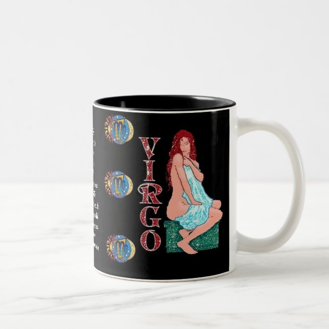 Caneca De Café Em Dois Tons Virgo - Sinal de Nascimento Zodiac Mug (Direita)