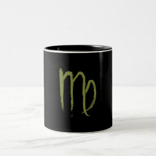 Caneca De Café Em Dois Tons VIRGO Zodíaco Aniversário Agosto Setembro Astrolog
