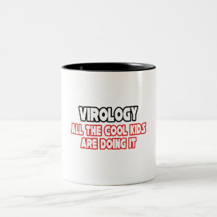 Caneca De Café Em Dois Tons Virologia... Crianças Legal.