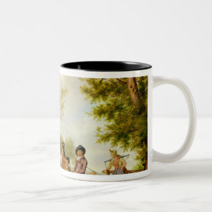 Caneca De Café Em Dois Tons Visita à leiteria do país