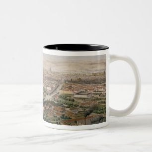Caneca De Café Em Dois Tons Vista aérea de Madrid da plaza de Toros