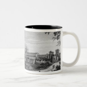 Caneca De Café Em Dois Tons Vista da abadia de Cluny