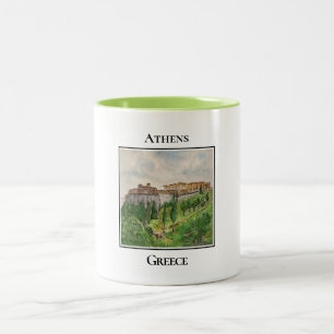 Caneca De Café Em Dois Tons Vista da Acrópole, Atenas Grécia