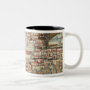 Caneca De Café Em Dois Tons Vista da cidade de Damasco