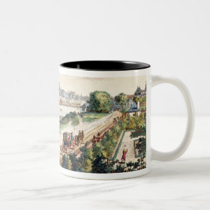 Caneca De Café Em Dois Tons Vista da cidade de Francoforte, enfrentando o sul