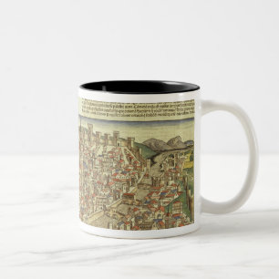 Caneca De Café Em Dois Tons Vista da cidade murada de Florença, do Nure