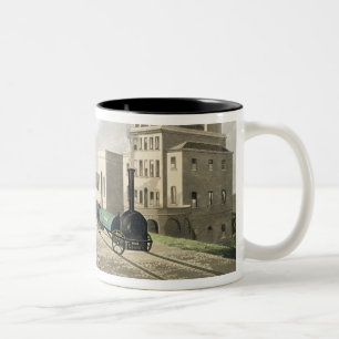 Caneca De Café Em Dois Tons Vista da estrada de ferro de Manchester e de