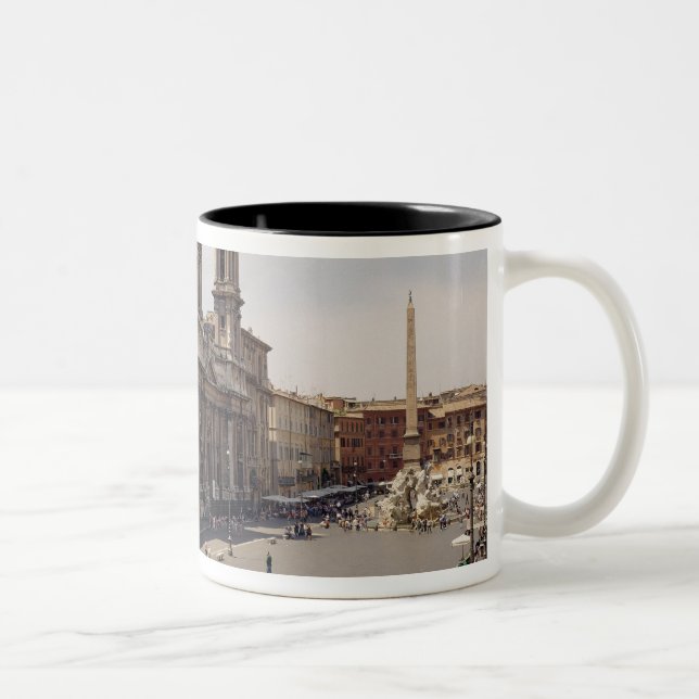 Caneca De Café Em Dois Tons Vista da praça (Direita)