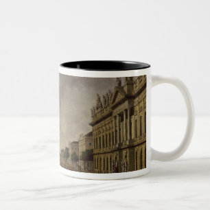 Caneca De Café Em Dois Tons Vista da rua do Linden do arsenal e do antro de