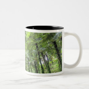 Caneca De Café Em Dois Tons Vista da vegetação nos Jardins Botânicos de Bali,