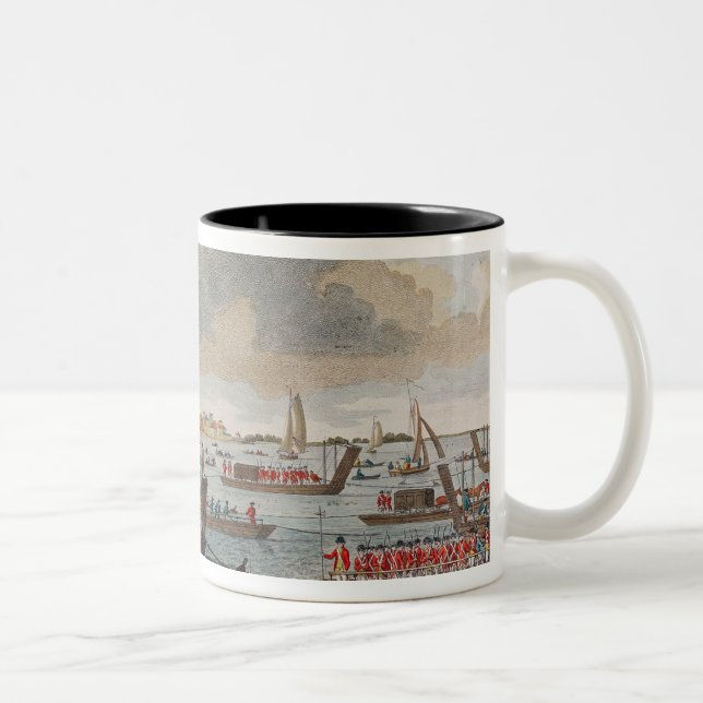 Caneca De Café Em Dois Tons Vista de Gravesend com tropas (Direita)