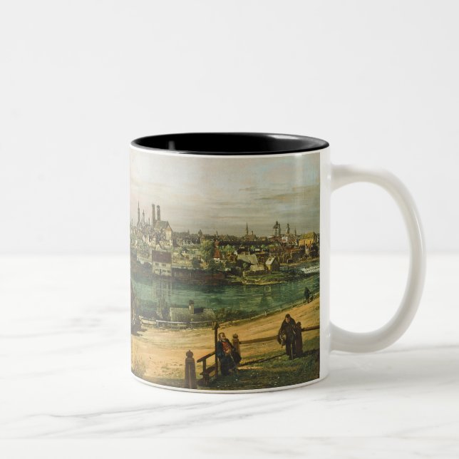 Caneca De Café Em Dois Tons Vista de Munich, C. 1761 (óleo em canvas) (Direita)