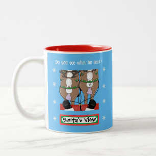 Caneca De Café Em Dois Tons Vista de papais noeis 2