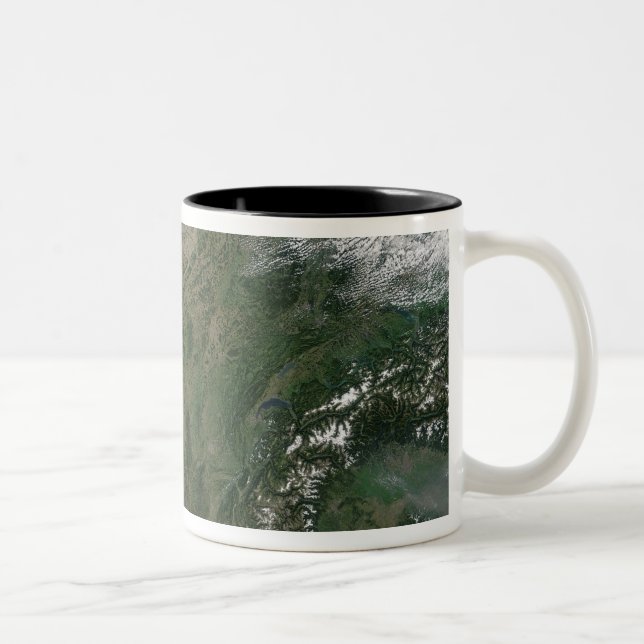 Caneca De Café Em Dois Tons Vista de satélite da França (Direita)