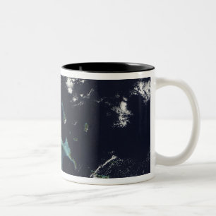Caneca De Café Em Dois Tons Vista de satélite das Ilhas Bahama