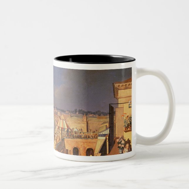 Caneca De Café Em Dois Tons Vista de Viena, 1819 (óleo em canvas) (Direita)