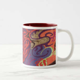 Caneca De Café Em Dois Tons Vista do espaçonave, Abstrato Art Mug
