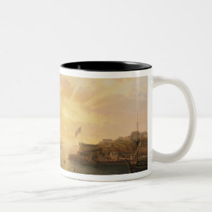 Caneca De Café Em Dois Tons Vista do porto de Bresta, 1796