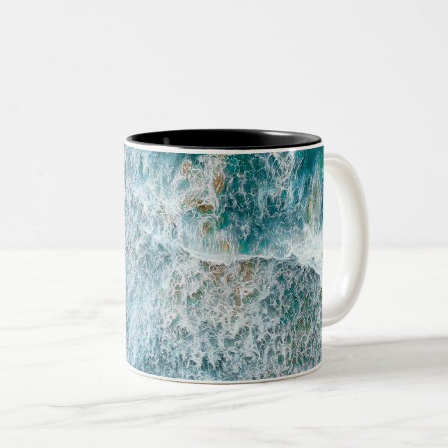 Caneca De Café Em Dois Tons Vista Mar E Céu (Frente Esquerda)